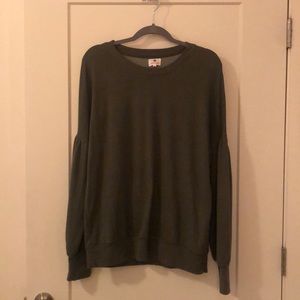 Sundry Green ballon sleeve top